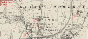 Map of Battalion locations in Melton Mowbray